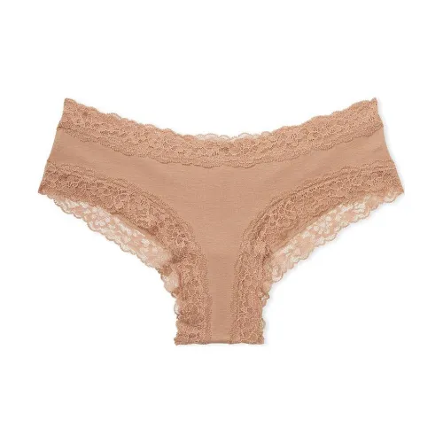 Victoria's Secret Розовый The LACIE Кружево Обхват талии Хлопок Cheeky Panty Бежевый Нижнее белье Женские 1 шт Шампанское