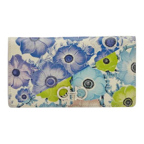 Ferragamo Hammered Текстура Телячья кожа Кошелек Большой Женские Многоцветный