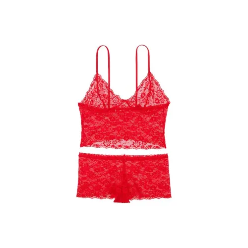 Victoria's Secret Розовый Victoria's Secret Кружевной комплект с майкой и шортками Красный комплект нижнего белья для женщин красный