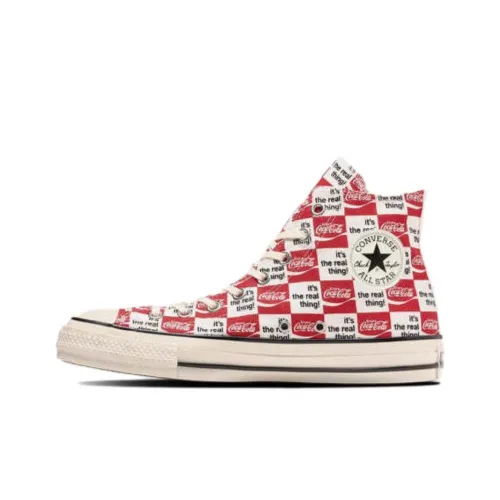 Конверс All Star US Coca Cola CK Устойчивый к истиранию Легкий Амортизация Высокий Топ Кеды Унисекс Красный Белый