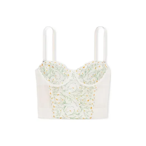 Victoria's Secret Pink Dream Angels DaisyChainEmbroideryStraplessCors Ws Бюстгальтер Женская Белый