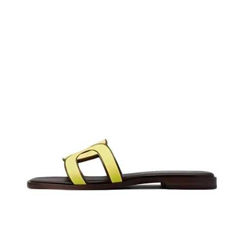 TOD'S Резина Подошва Повседневные Тапочки Женские Желтые