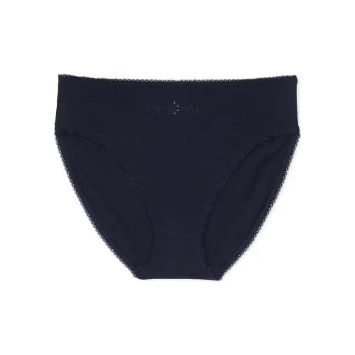 Victoria's Secret Розовый Эластичный хлопок Высокая нога Трусики Noir Темно-синий Синий Нижнее белье Женское 1 упаковка Темно-синий