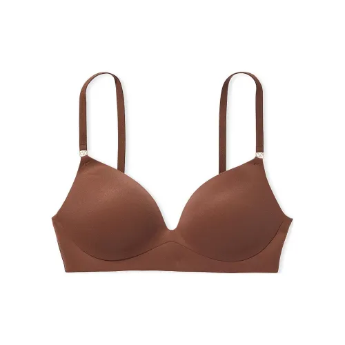 Victoria's Secret Розовая любовь Облако Беспроводной PUSH Вверх Бюстгальтер Мусс Бюстгальтер Женские Коричневый