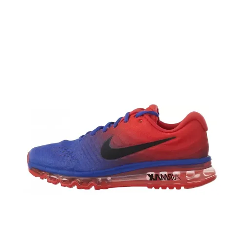 Nike Air Max 2017 Амортизация Износостойкий Низкий Топ Беговые кроссовки Мужские Красный Синий