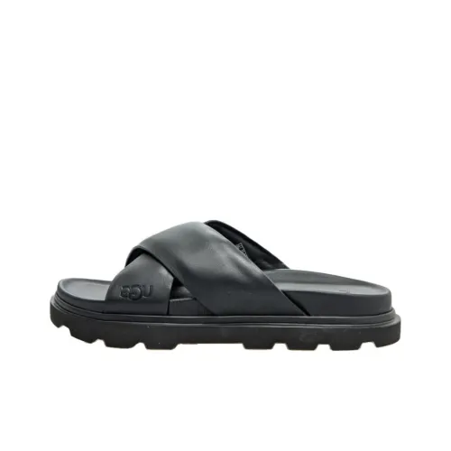 UGG Quiet Slip-Resistant Abrasion-Resistant Slippers Men's Black UGG Тихие противоскользящие абразионные устойчивые слипоны мужские черные