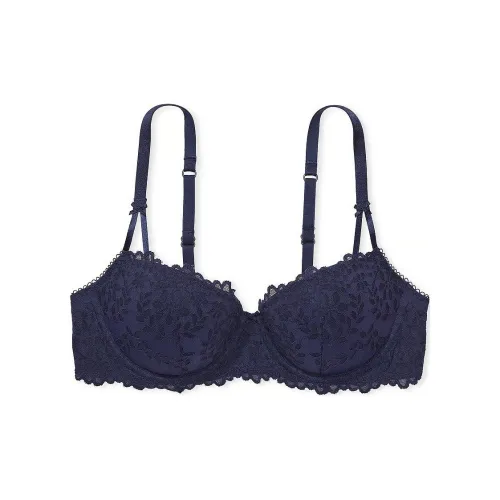 Victoria's Secret Розовый Wink Легко Подкладанный Бюстгальтер-Бальконет Полночный Синий Бюстгальтер Женский Морской Синий