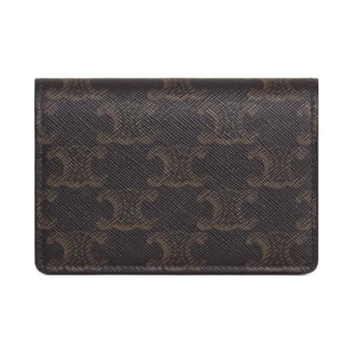 CELINE Коровья кожа Держатель для карт Мужской Черный