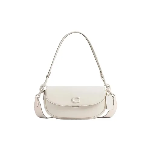COACH EMMY Коровья кожа Седло Сумка Сумка через плечо Сумка через плечо Средний Женская Белая