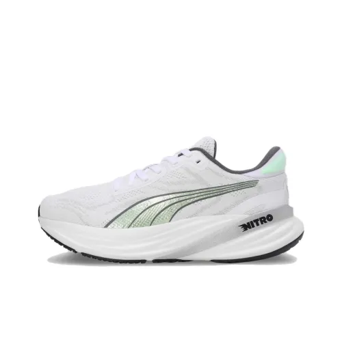 PUMA Magnify Nitro 2 Амортизирующие шоки противоскользящие устойчивые к истиранию низкий топ беговые кроссовки Женские Белый Зеленый Серый