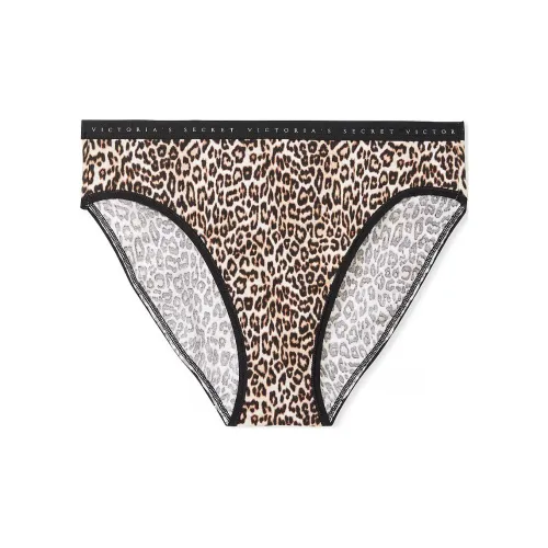 Victoria's Secret Эластичный хлопок Высокая нога Трусики Животные кожа Нижнее белье Женские 1 упаковка Леопардовый принт