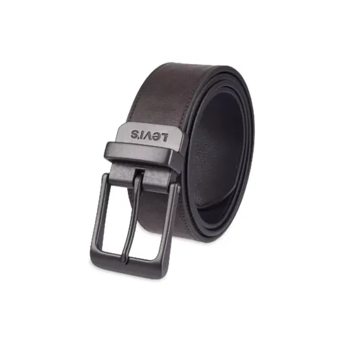 Levi's Логотип Дизайн Застежка-липучка Ремни из натуральной кожи Мужской Коричневый Ширина 5,5 см