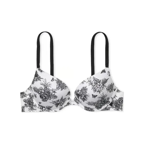 Victoria's Secret Розовый Сексуальный Tee Гладкий PUSH Вверх Бюстгальтер Белый Тропический Toile Бюстгальтер Женские Черный