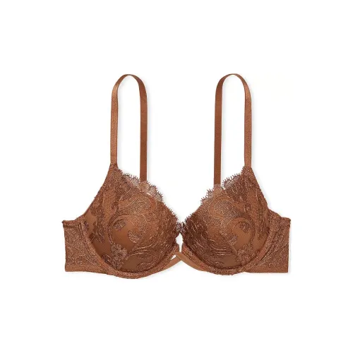 Victoria's Secret Dream Angels Collection 8749 Контуринг Boho Floral Embroidery Push Up Bra Women's Caramel