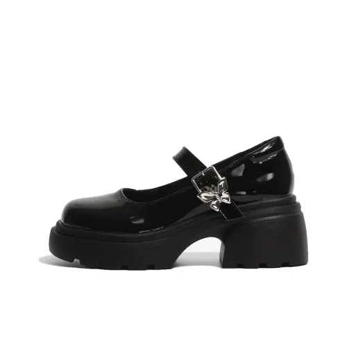 SHUMO Туфли Мэри Джейн с грубым каблуком 6 см женские