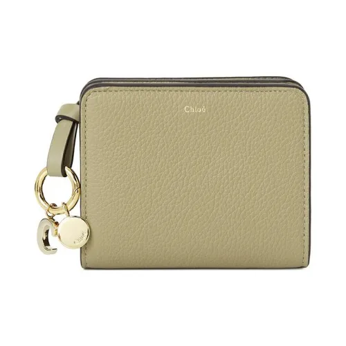 Chloe Коровья кожа Монетница Кошелек Мини Женский Бежевый хаки