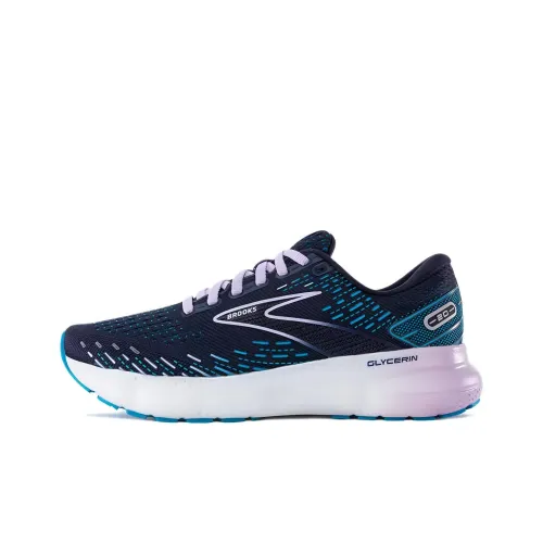 Brooks Glycerin 20 Амортизация Износостойкий Низкий Топ Беговые кроссовки Женские Темно-синий
