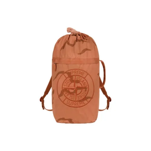 Supreme STONE ISLAND Коллаборация SS19 Ткань Дорожная сумка Рюкзак Унисекс Пустыня