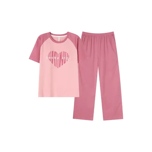 Follow the United States Пижамный комплект Без подкладки Стиль Женский Фуксия