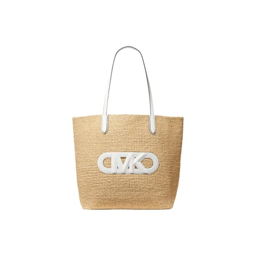 MICHAEL KORS Eliza series Солома Тоут Сумка Сумка для покупок Сумка Сумка через плечо Экстра-большая Женская Натуральная и Белая