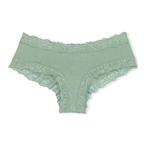 Victoria's Secret Розовый The LACIE Кружево Обхват талии Хлопок Cheeky Panty SG Нижнее белье Женские 1 шт Зеленый
