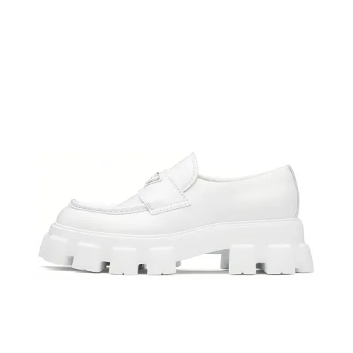 PRADA Monolith Женские повседневные туфли Мужской Белый