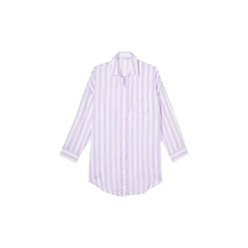 Victoria's Secret Модал Ночная рубашка Единорог Фиолетовый Полосы Пижама Топ Женский Светло-фиолетовый