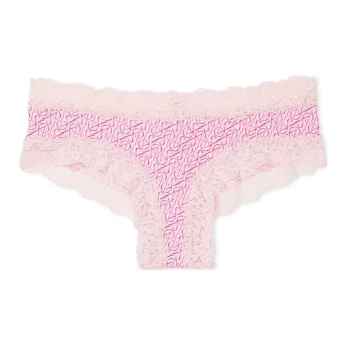Victoria's Secret Розовый The LACIE Кружево Обхват талии Хлопок Cheeky Panty Принт Нижнее белье Женские 1 шт Принт с буквами