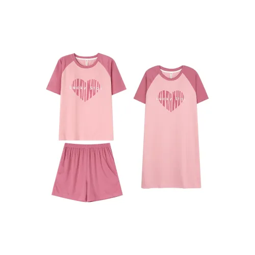 Follow the United States Пижамный комплект Утепленный Женский Фуксия