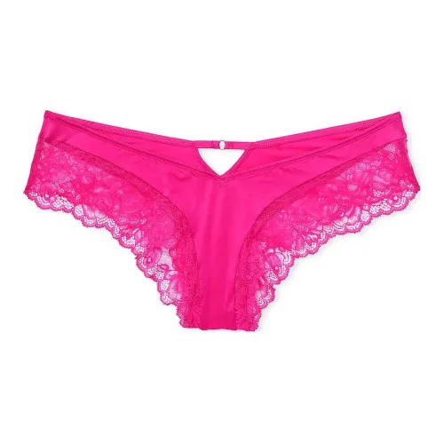 Victoria's Secret VERY Сексуальный Кружевная отделка Высокая носка Cheeky Panty Розовые трусы Женские 1 упаковка Розово-красный