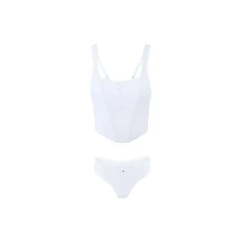 Victoria's Secret Розовый ADORE ME Roxi Бюстьер Ярко-белый комплект нижнего белья Women's White
