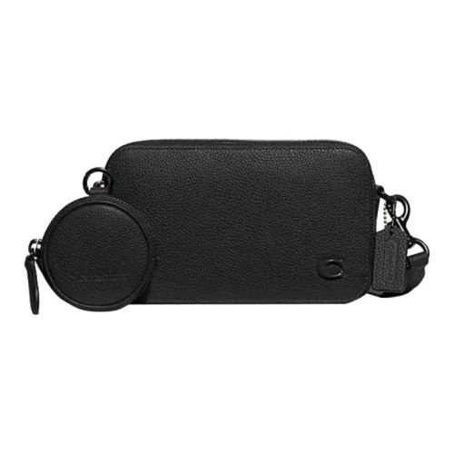 COACH Charter Корова Кожа Комбинированная Сумка Сумка для хранения Сумка через плечо Маленькая Мужская Черная