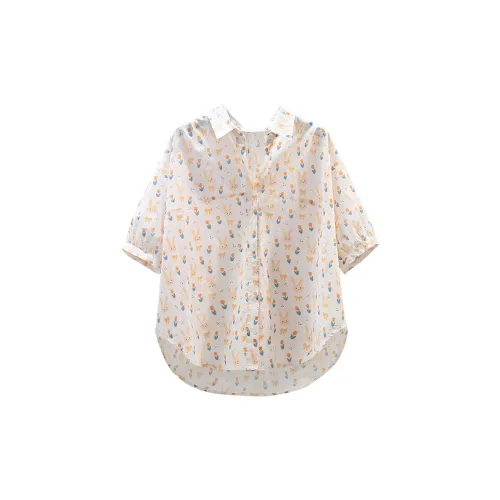 Cypress House Рубашка Женская Абрикосовая Основа Оранжевый Желтый Кролик