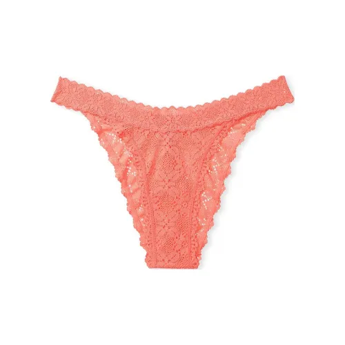 Victoria's Secret Розовый The LACIE Кружево Бразильские Трусы Punchy Персик Нижнее белье Женские 1 Пачка Апельсин