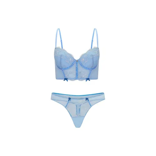 Victoria's Secret Розовый Adore ME Yara Demi Бюстгальтер Wa Panty Набор В Cy Be Be Нижнее белье Набор Женские Синий