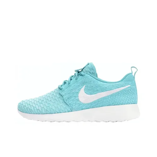 Nike Rosherun Амортизирующие Шлепанцы Дышащие Низкие Беговые Кроссовки Женские Синие