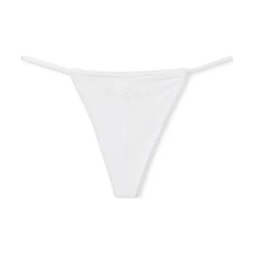 Victoria's Secret Розовый Эластичный Хлопок V STRING Трусики VS Белый Трусики Женские 1 Пачка Белый