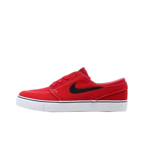 nike SB Stefan Janoski Zoom Холст Амортизация Износостойкий Низкий Топ Скейтборд Кроссовки Унисекс Красный Черный