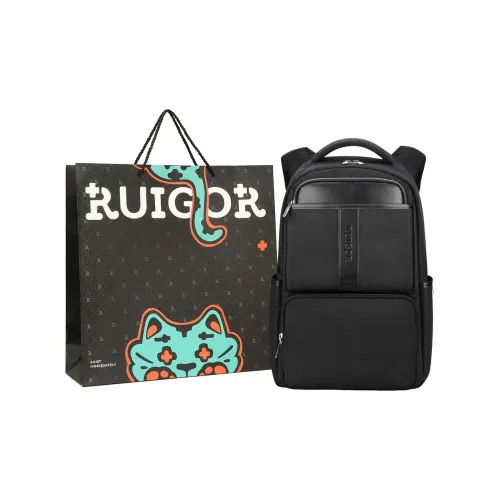 RUIGOR Ткань Ноутбук Сумка Рюкзак Унисекс Черный