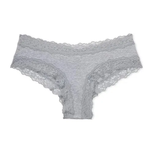 Victoria's Secret Розовый The LACIE Кружево Обхват талии Хлопок Cheeky Panty GREY Нижнее белье Женские 1 шт Серый