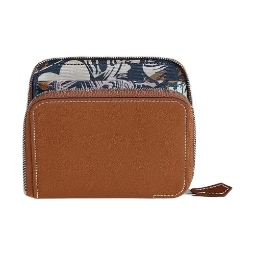 HERMES Silk'In Кожа Evercolor с BARENIA Телячья кожа Кошелек Мелочь Кошелек Женские Золотой Морской синий Зеленый