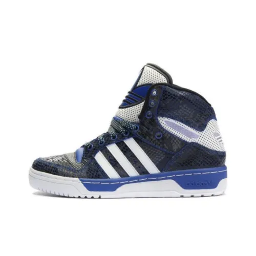 Adidas Originals Metro Attitude Износостойкие Дышащие Высокие Баскетбольные Кроссовки Женские Синий Черный