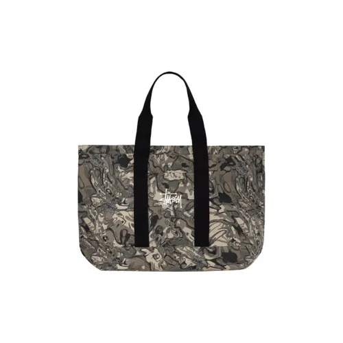 Stussy Хлопок Тоут Сумка Сумка для покупок Сумка Экстра-большая Унисекс Камуфляж