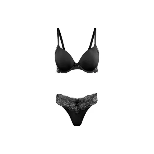 Victoria's Secret VICTORIA'S Secret Розовый The LACIE Кружево Cheeky Panty Черный Комплект нижнего белья Женские Raven