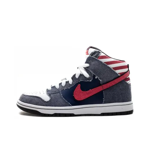 nike Dunk SB В США Противоскользящие Высокие Кроссовки для скейтбординга Мужские Синий Белый Красный