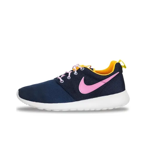 Nike Roshe Run Нескользящий Легкий Низкий Топ Беговые кроссовки Женские Синий Розовый