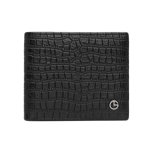 GOLDLION Первый слой Натуральная кожа Модный Бизнес Кошелек Мужской Черный