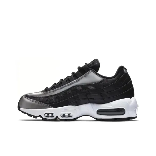 Nike Air Max 95 Low Топ Повседневные Беговые Кроссовки Женские Черные Серебряные