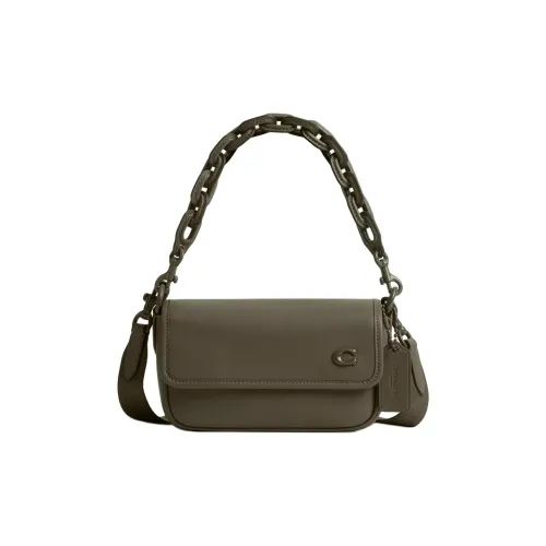 COACH Charter Дубленая кожа Перчатка Портативная Сумка через плечо Сумка на плечо Мужская Зеленая