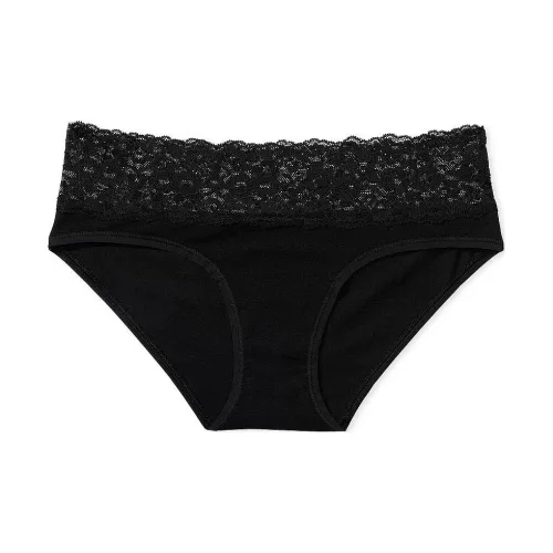 Victoria's Secret Розовый The LACIE Кружево Обхват талии Хлопок Hiphugger Panty Черное Нижнее белье Женское 1 упаковка